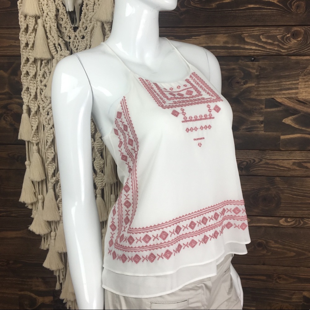 Blu Pepper | Bohemian Embroidered Tiered Tank Top